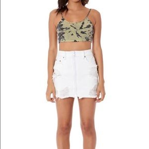 BNWT LF tracker tie dye tape zip front skirt